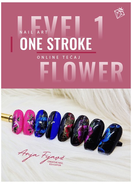 One Stroke ˝Flower˝ nail art online tečaj (level 1 - za začetnike)