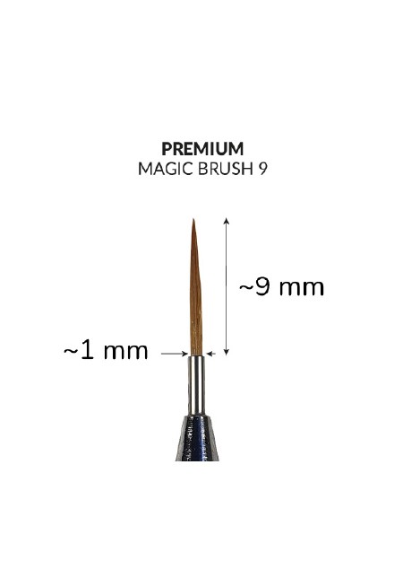 Premium Brush 9 - čopič za ustvarjanje dolgih širših linij na nohtih znamke Slowianka