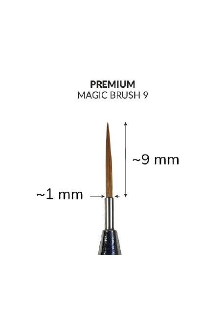 Premium Brush 9 - čopič za ustvarjanje dolgih širših linij na nohtih znamke Slowianka