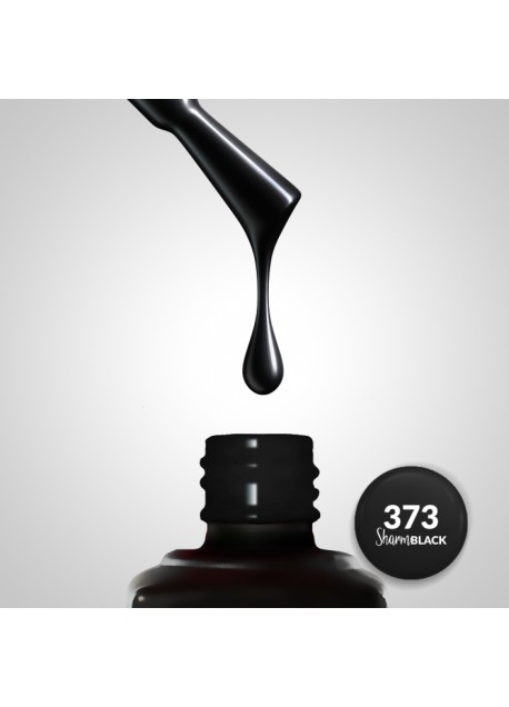 373 Sharm Black – črn barvni trajni lak za nohte (za Sharm tehniko)