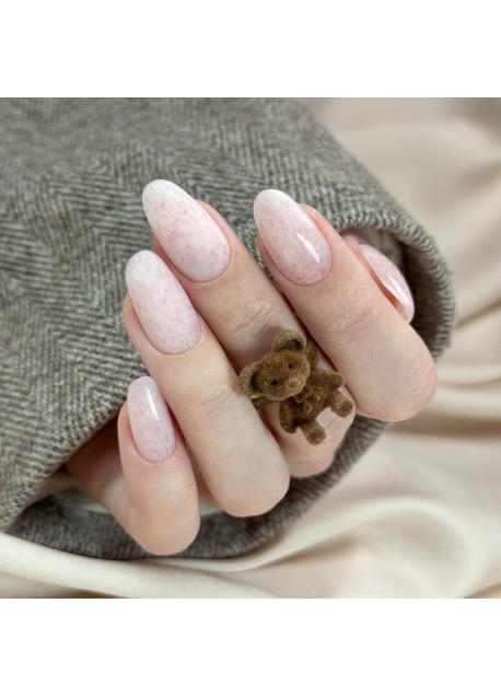 579 Cotton Heart - mlečni barvni trajni lak za nohte z mikro roza vlakni