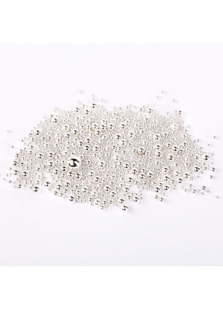 Silver Drops No5 - svetlo srebrne 3D kroglice za nail art