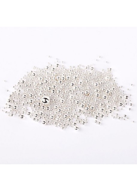 Silver Drops No5 - svetlo srebrne 3D kroglice za nail art