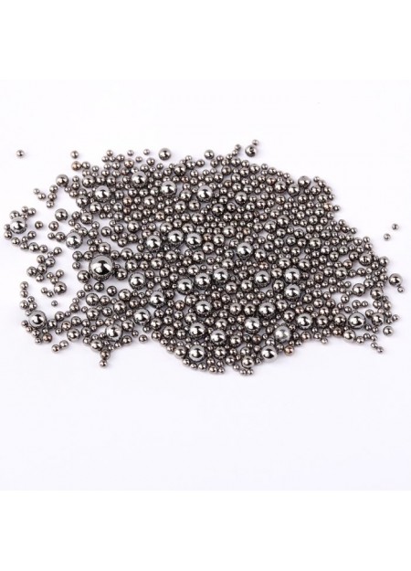 Graphite Drops No15 - temno srebrne 3D kroglice za nail art