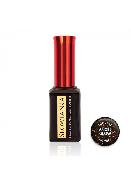 Angel Glow – No Wipe Top Coat z bleščicami Flash in zlato, roza, bakrenim sijajem