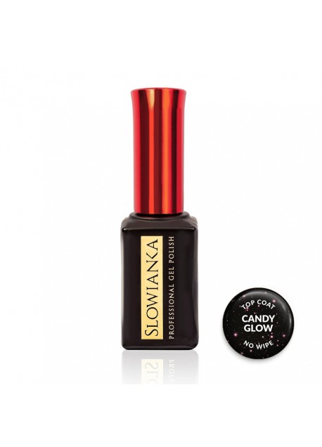 Candy Glow – No Wipe Top Coat z bleščicami Flash in roza, zlatim sijajem